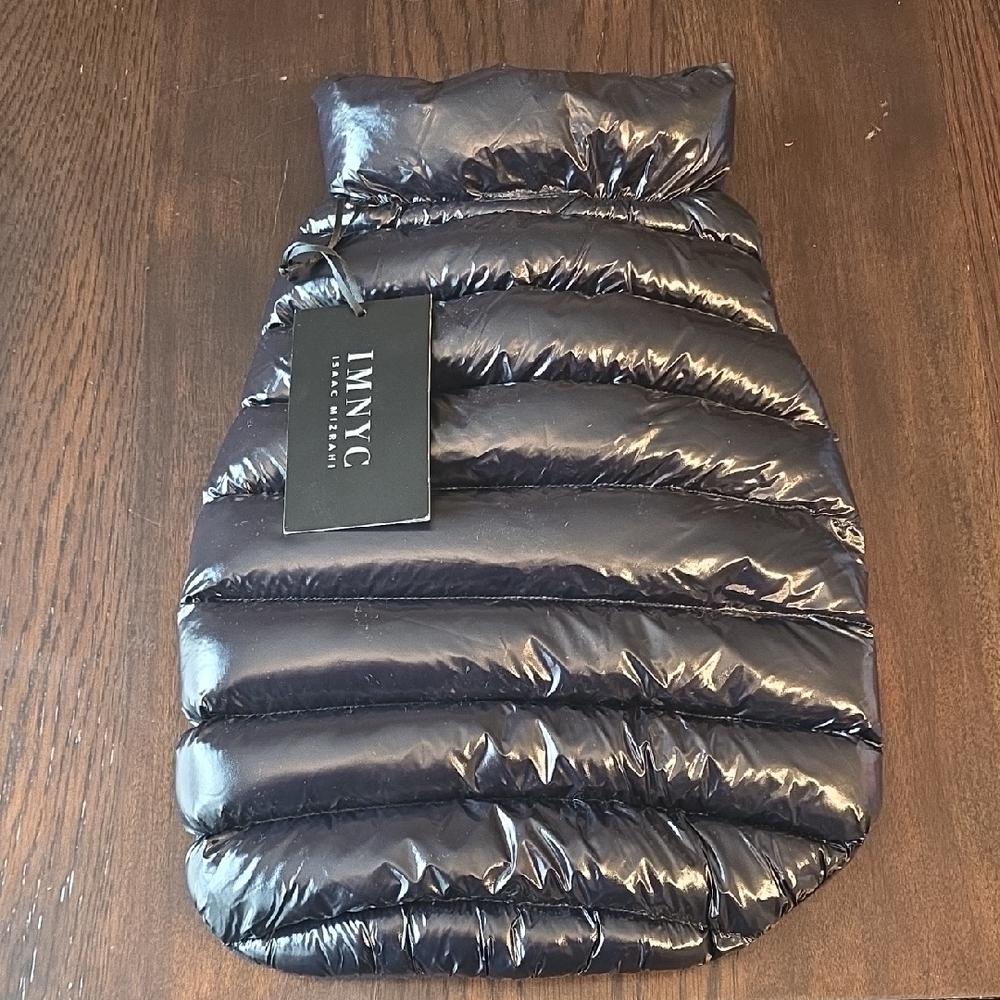 Isaac Mizrahi NYC Shiny Black Puffer Pet Jacket
